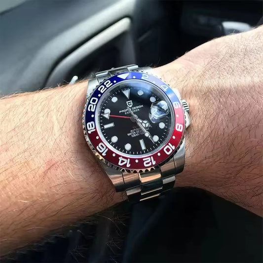 New PD-1662 PAGANI DESIGN GMT Automatic Wristwatch Stainless Steel 100M Waterproof Men Watch Top Brand 40mm Mechanical Watch Men