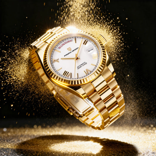 PAGANI DESIGN Men's Watches DD40 Gold White Luxury Automatic Watch Men TMI NH36A Date Week Mechanical Watches For Men 2026 New